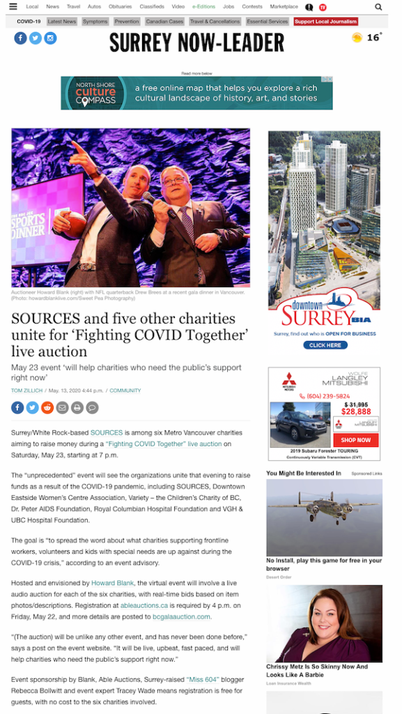 News Coverage: Fighting COVID Together live auction
