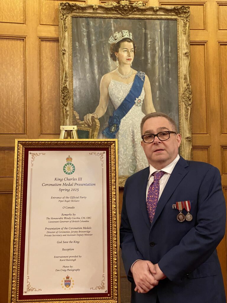 Howard Blank received the King Charles III Coronation Medal